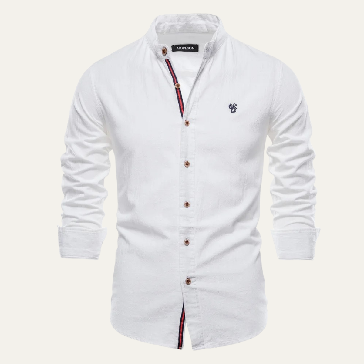The Pineview Ridge Men’s Slim Fit Stand Collar Casual Cotton Shirt