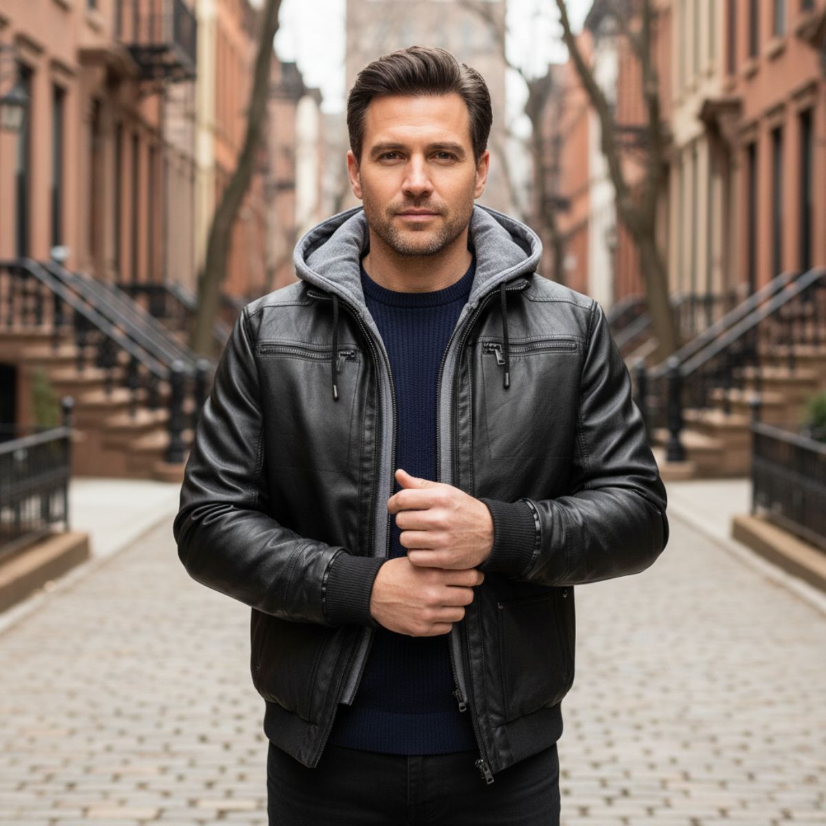 The Eversley Modern and Warm Leather Jacket for Men