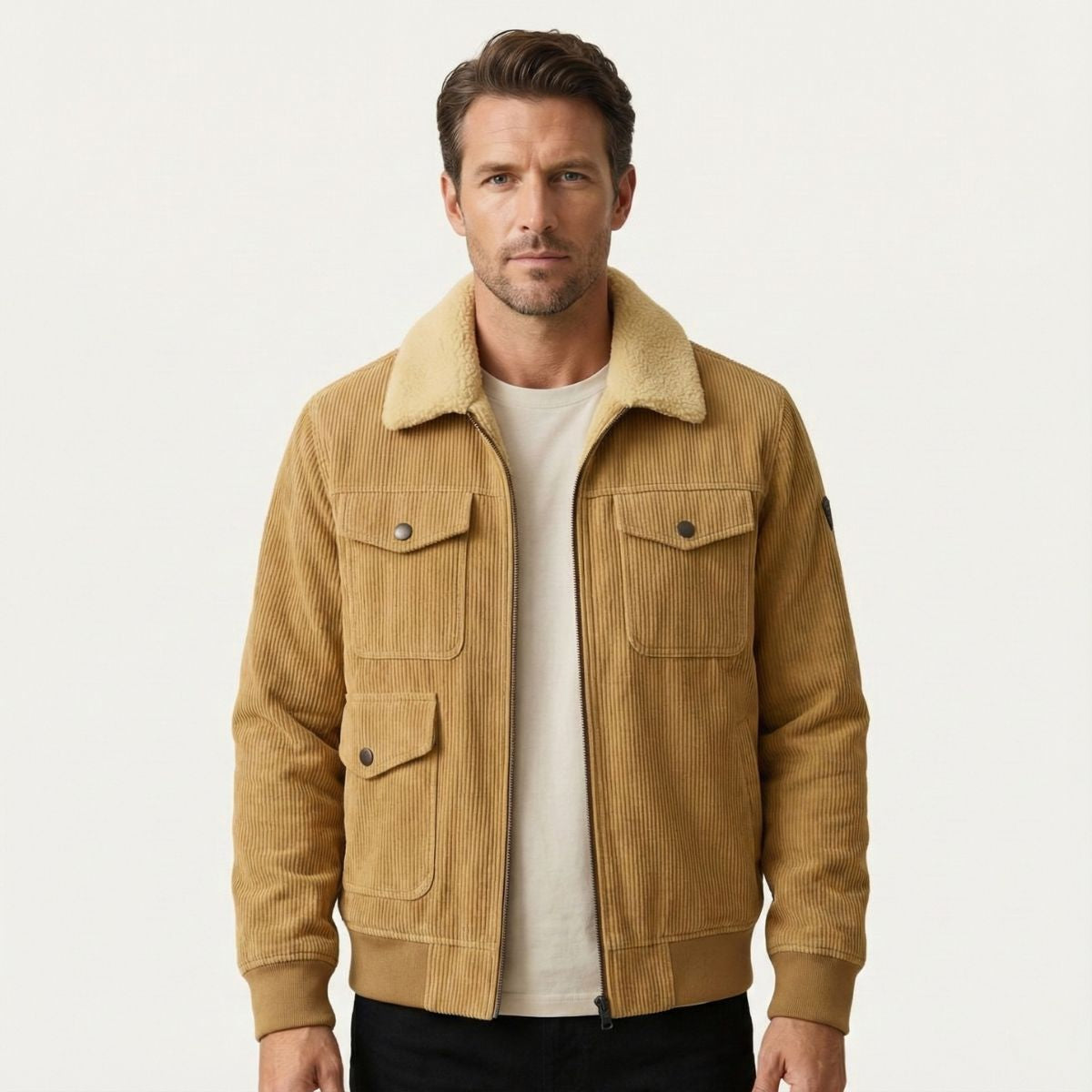 The Tallinn Fleece Lined Vintage Corduroy Jacket for Men