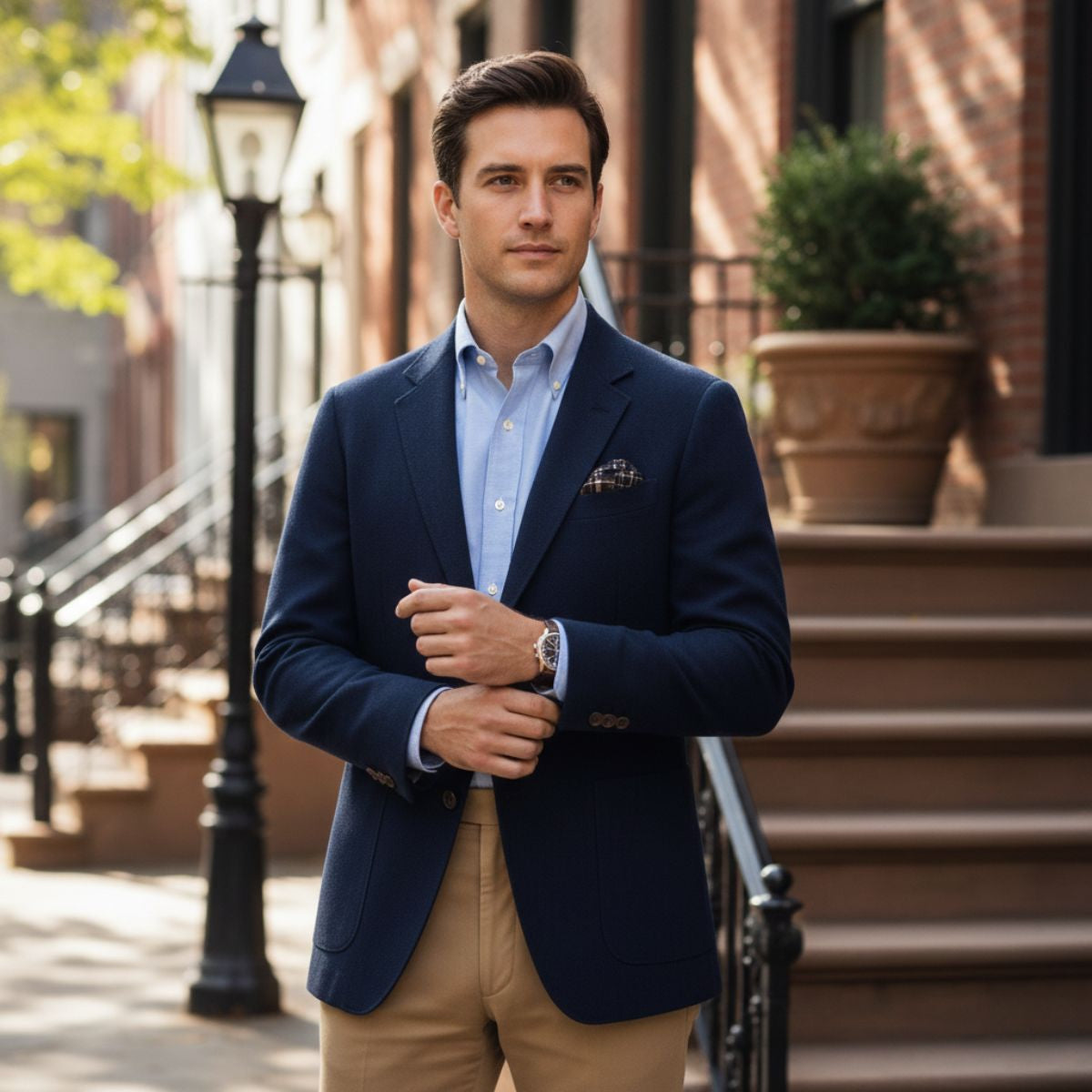 The Gravedona Men’s Office Herringbone Single Breasted Wool Tweed Blazer Jacket