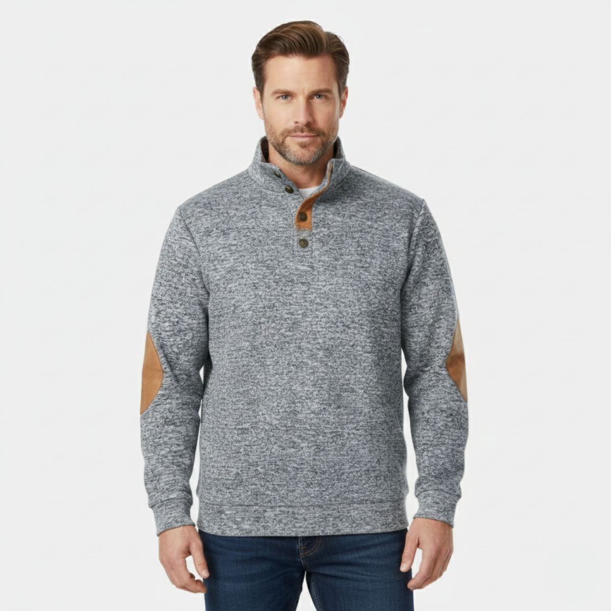 The Tarvisio Men’s Knitted Heritage Sweater with Elbow Patches