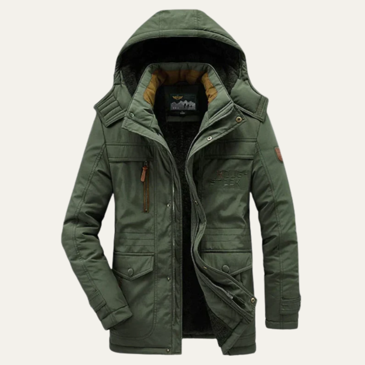 The Fairfield Men’s Winter Warm Fleece Lined Hooded Parka Coat