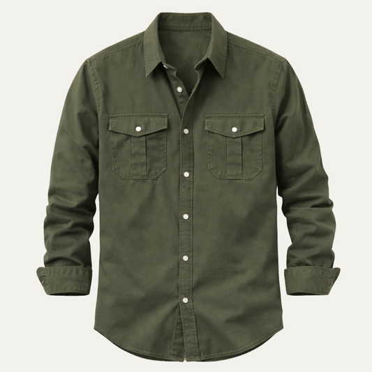 The Brookwater Men’s Retro Solid Button Up Shirt