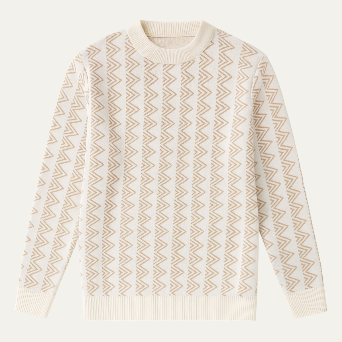 The Elmcrest Men’s Warm Geometric Pattern Crew Neck Knit Sweater