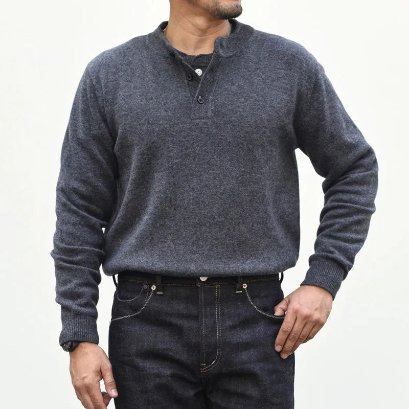 The Coronado Men’s Button Neck  Henley Knit Sweater