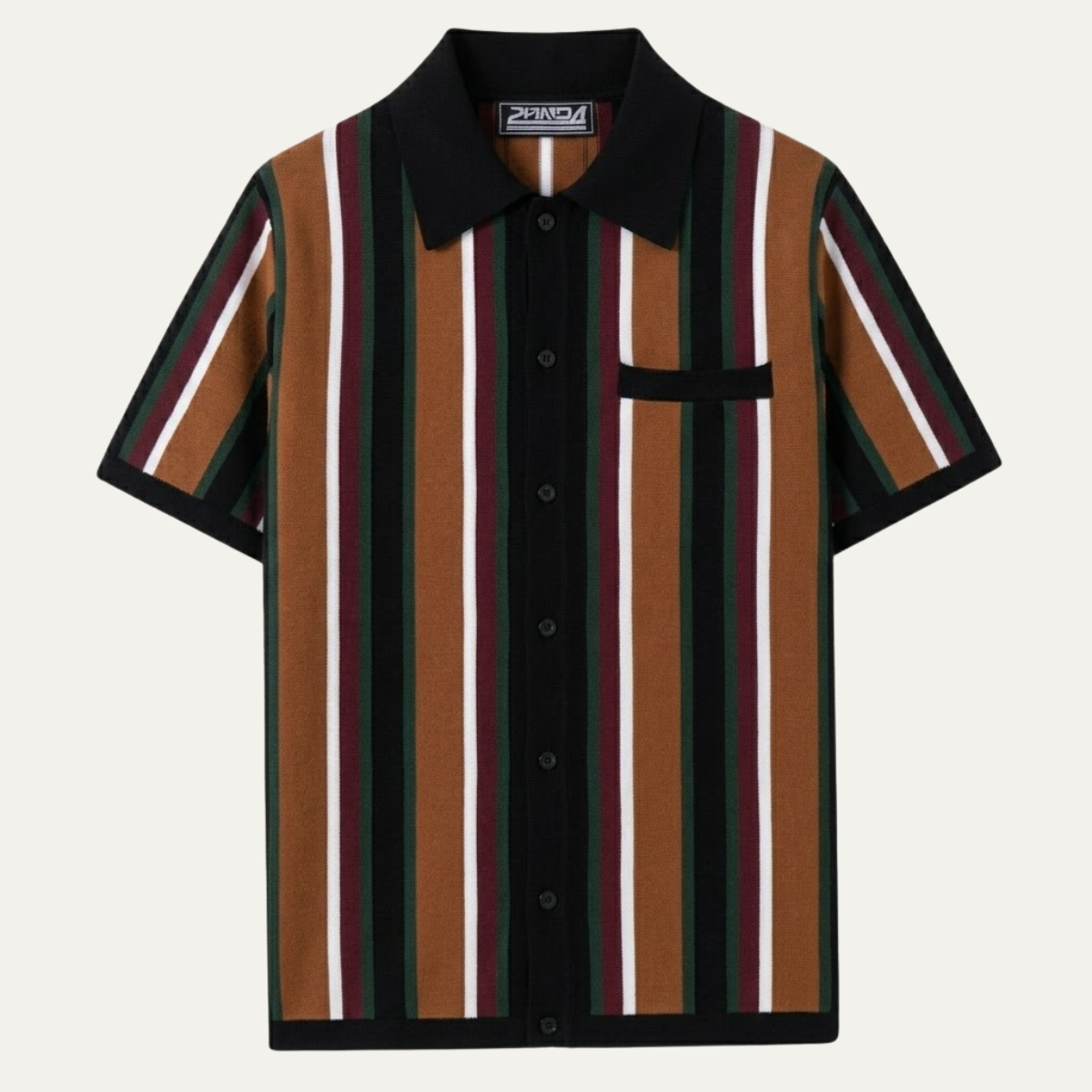 The San Gimignano Men’s Retro Striped Knit Trendy Polo Shirt