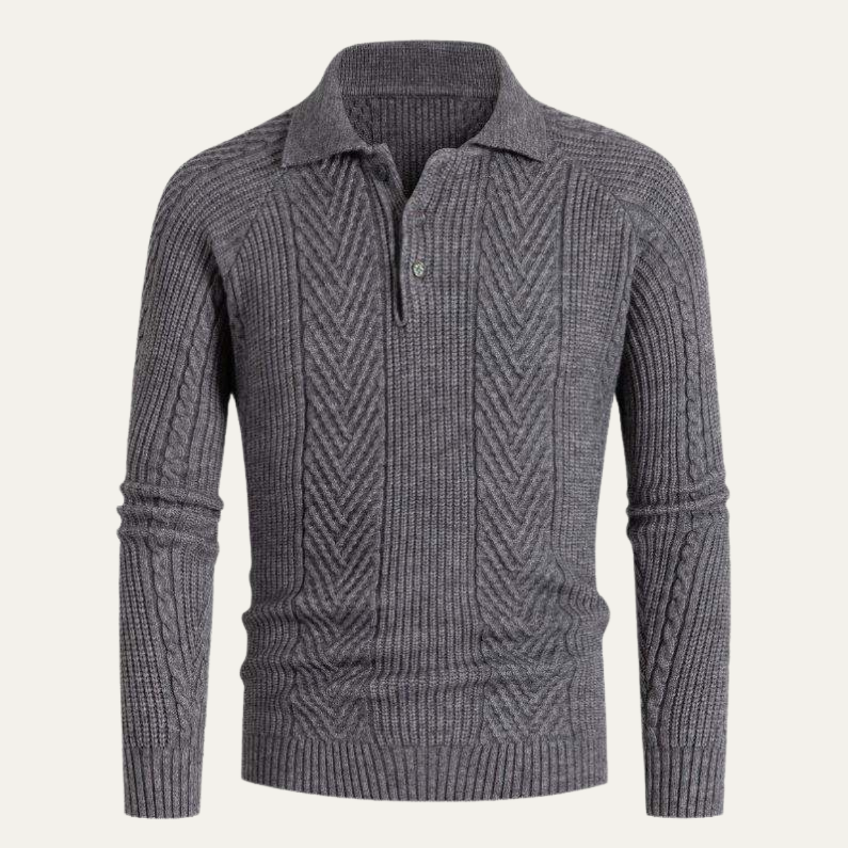 The Oaklawn Men’s Chunky Winter Warm Knitted Polo Sweater