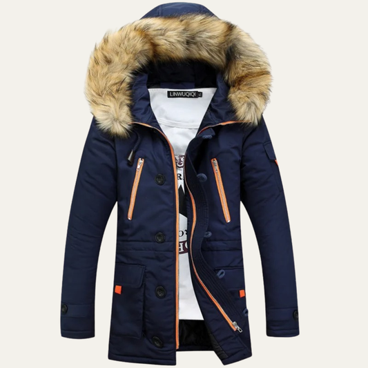 The Messina Men's Thicken Winter Fur Collar Parka Jacket