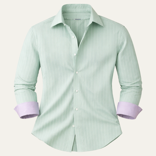 The Como Men’s Breathable Slim Fit Striped Button Up Shirt
