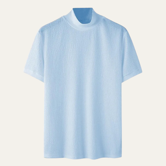 The Messina Men’s Slim Fit Textured High Neck Casual T Shirt