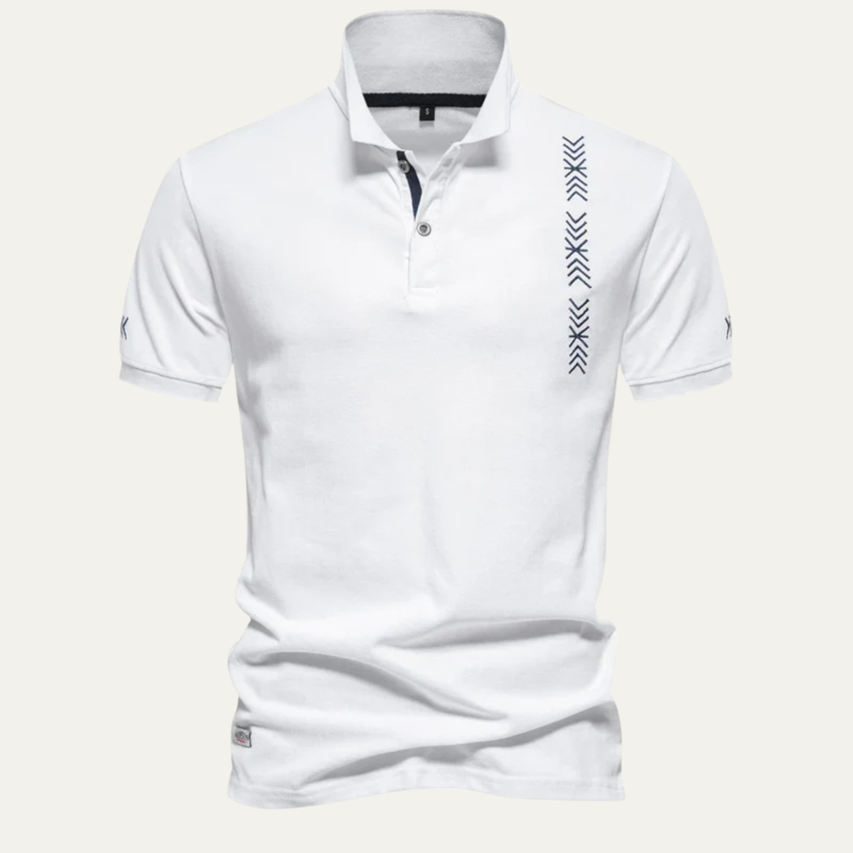 The Sheffield Men’s Cotton Polo Shirt with Graphic Detail