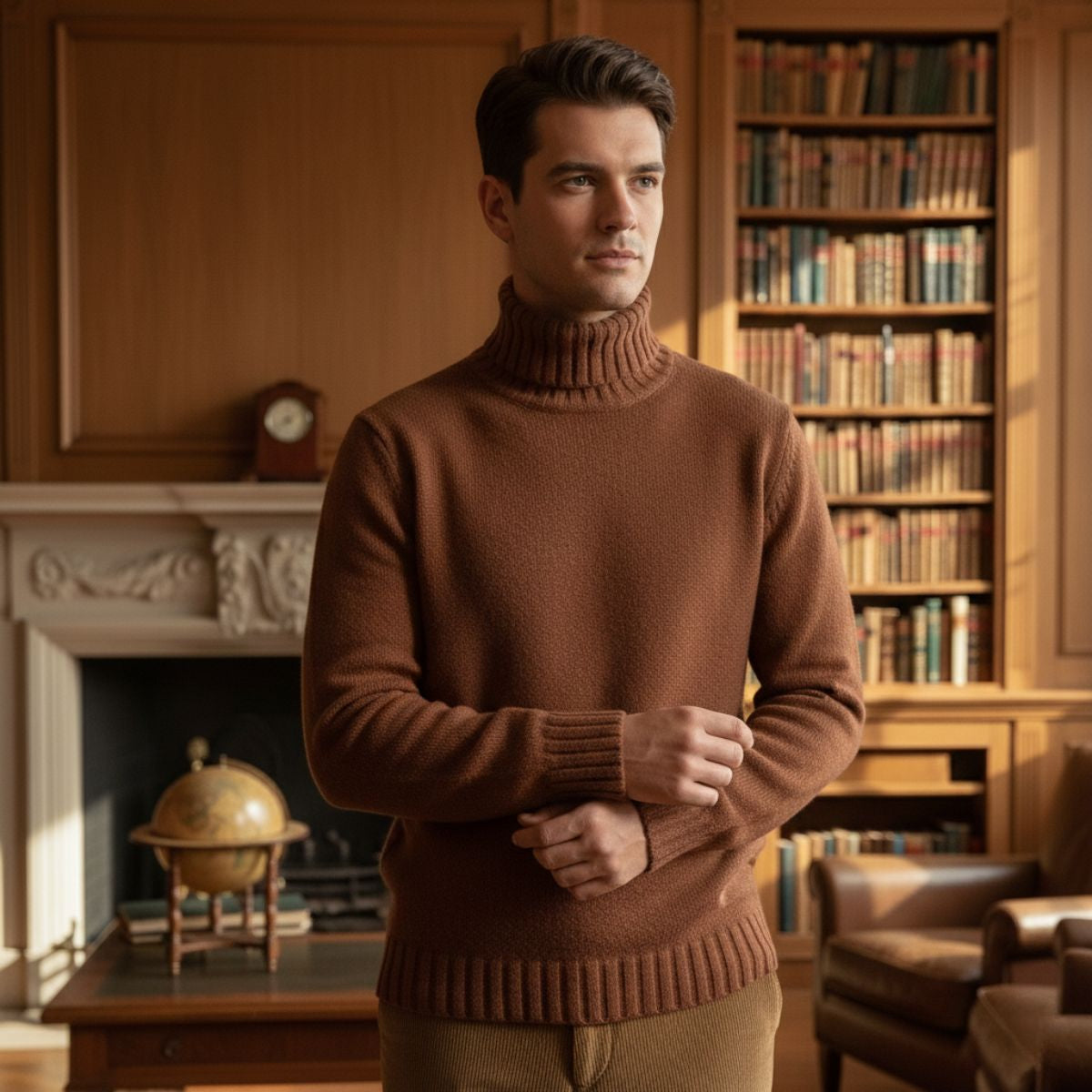 The Aosta Men’s Soft Knit Warm Turtleneck Sweater