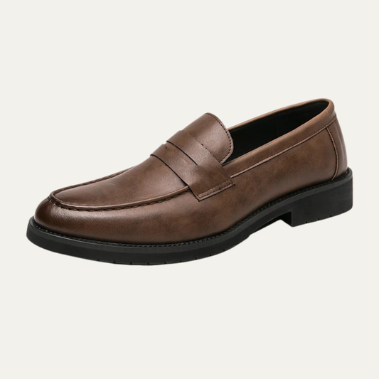 The Crestfield Men’s Soft Faux Leather Slip On Business Loafers