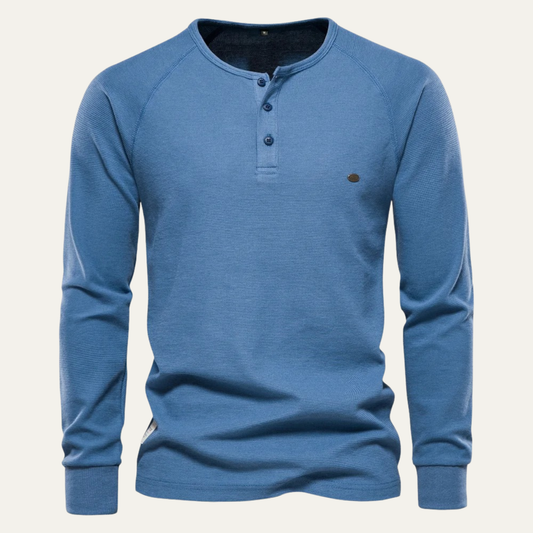 The Crestmoor Men’s Waffle Henley Long Sleeve T Shirt