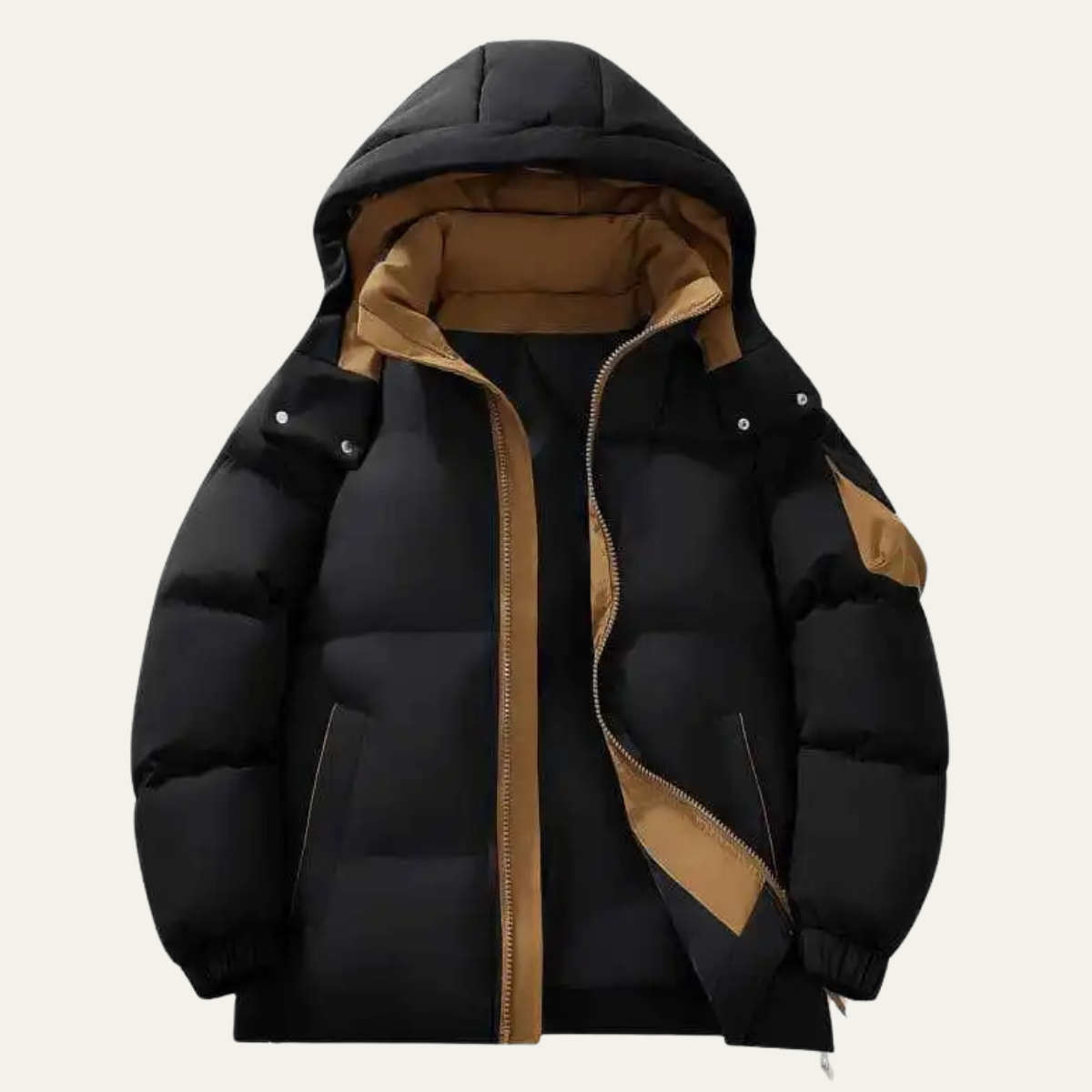 The Redwood Park Men’s Winter Thick Warm Puffer Snow Jacket with Stand Collar