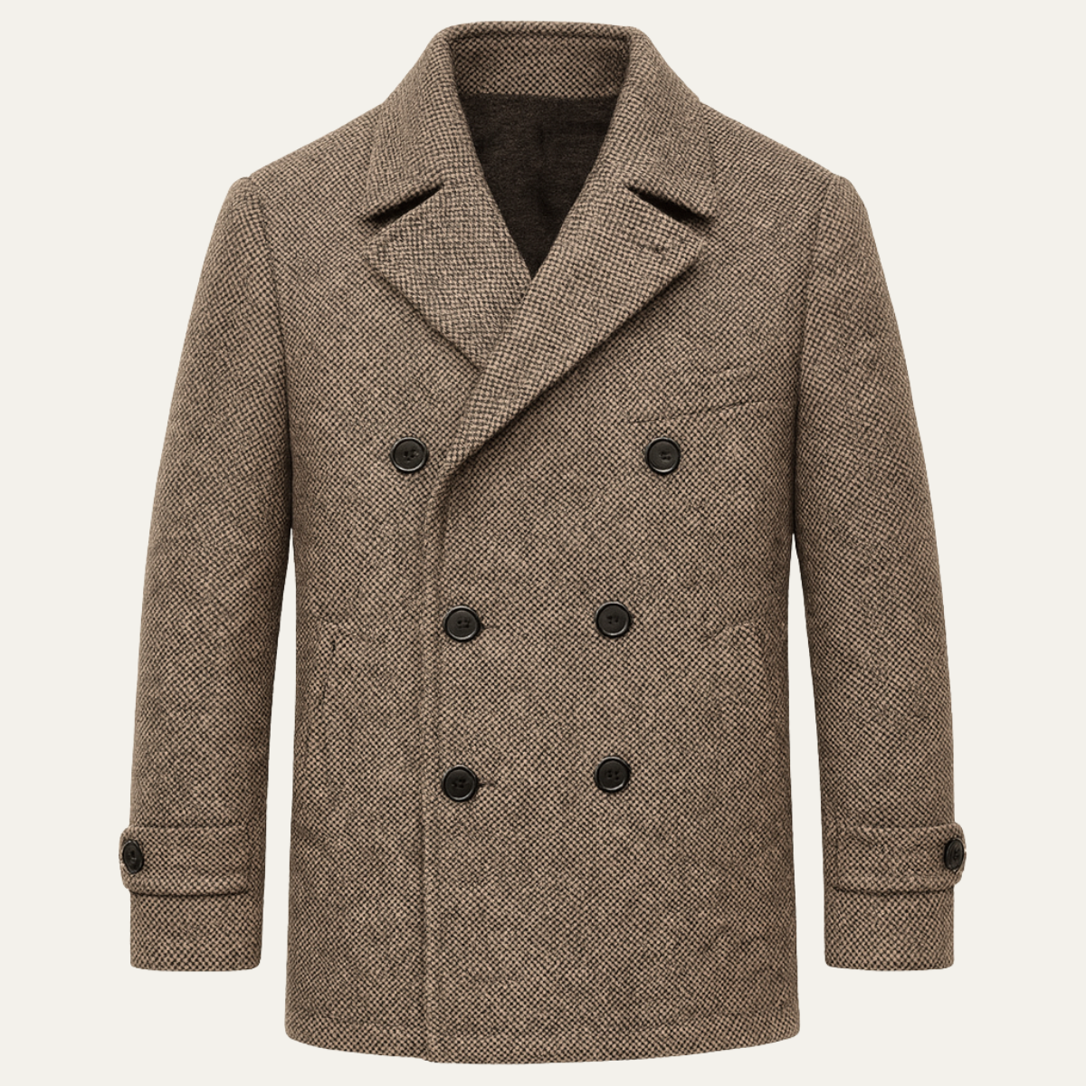 The Kensington Men’s Double Breasted Wool Herringbone Blazer - Brown
