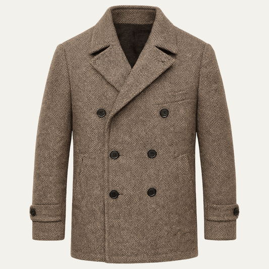 The Kensington Men’s Double Breasted Herringbone Blazer - Brown