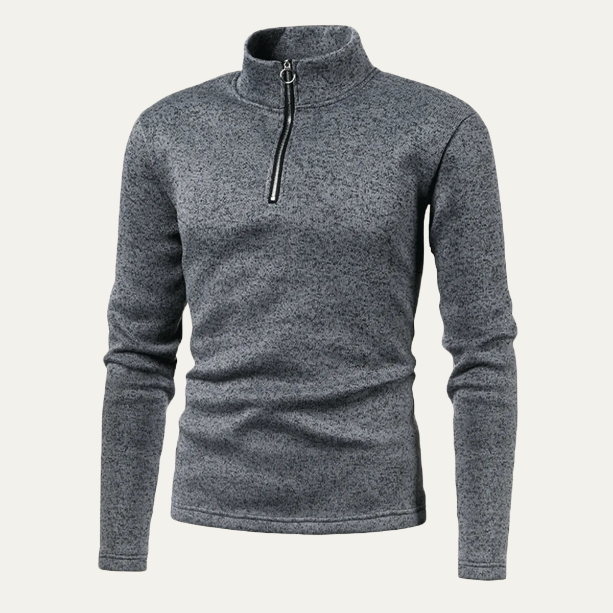 The Fuerteventura Solid Color Turtleneck Zip Up Winter Thick Pullover