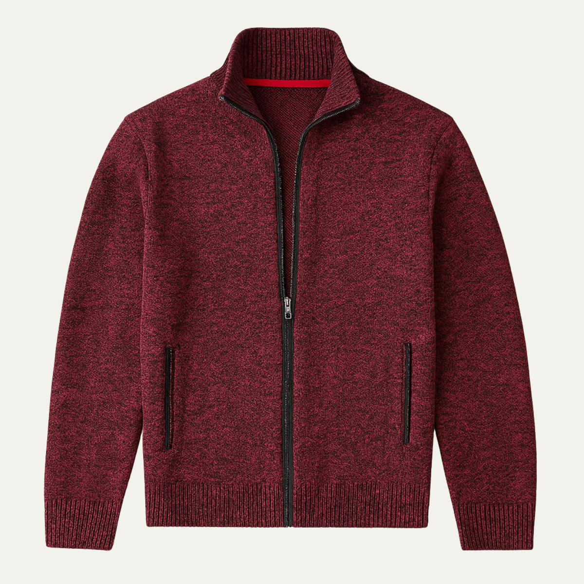 The Como Men's Warm Thick Knitted Fleece Full Zip Cardigan