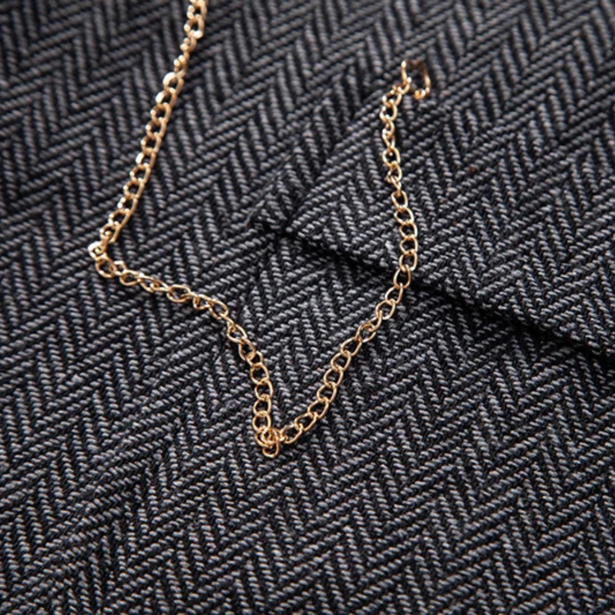 The Braga Men’s Tweed Pocket Suit Vest with Chain