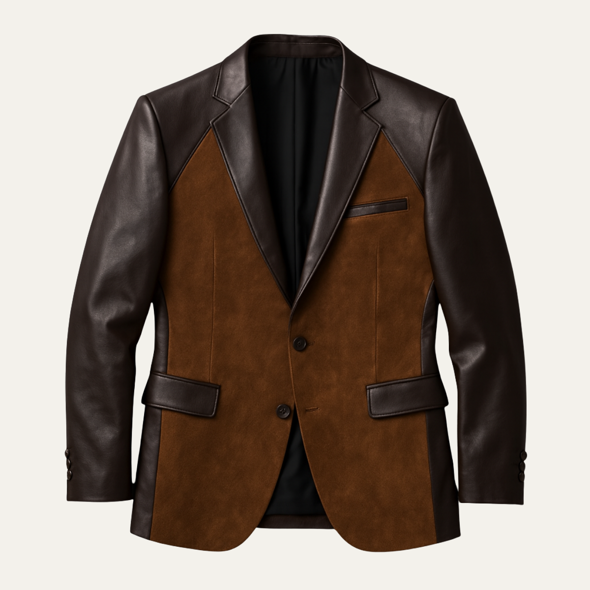 The Catanzaro Men’s Two Tone Leather Smart Casual Suede Blazer Suit