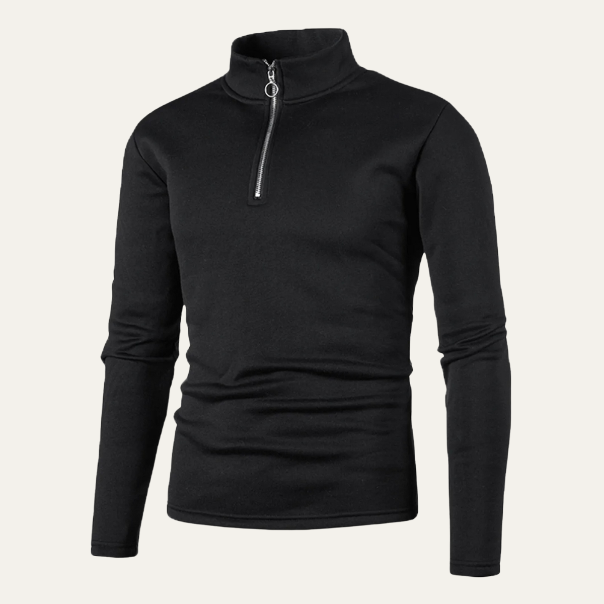 The Fuerteventura Solid Color Turtleneck Zip Up Winter Thick Pullover