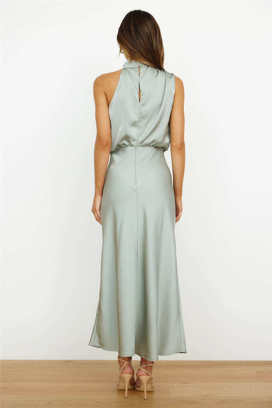 Women's Evening Gown with Offset Neckline