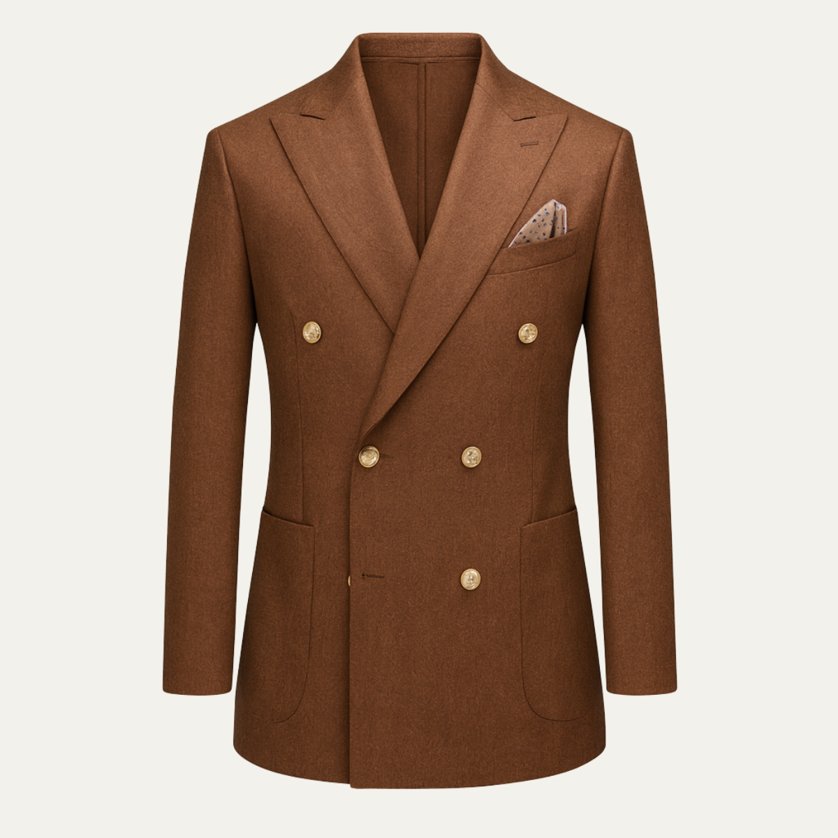 The Chelsea Men’s Brown Double Breasted Suit – Slim Fit Tailored 2 Piece Elegant Set