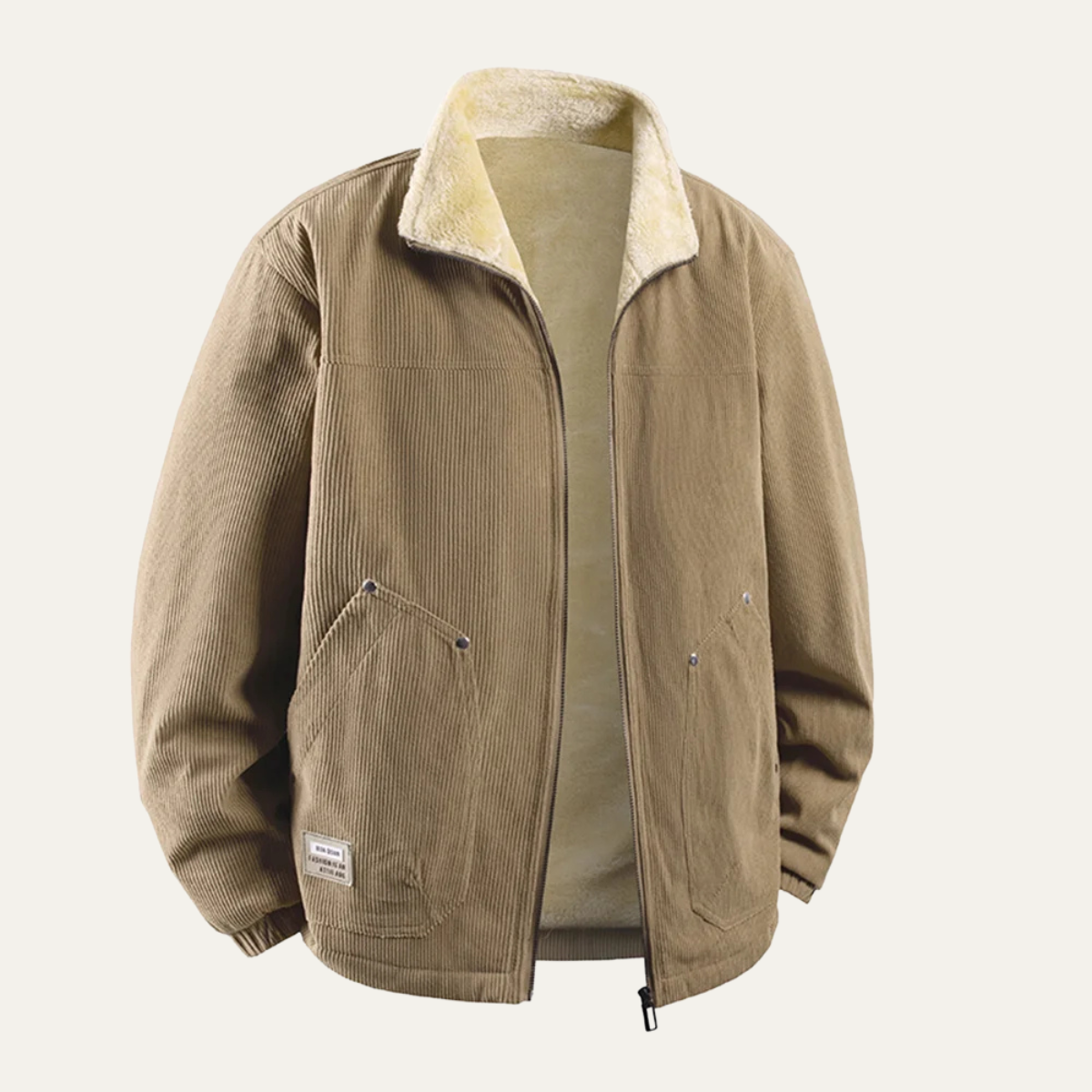 The Crosswood Men’s Corduroy Fleece Winter Zip Jacket