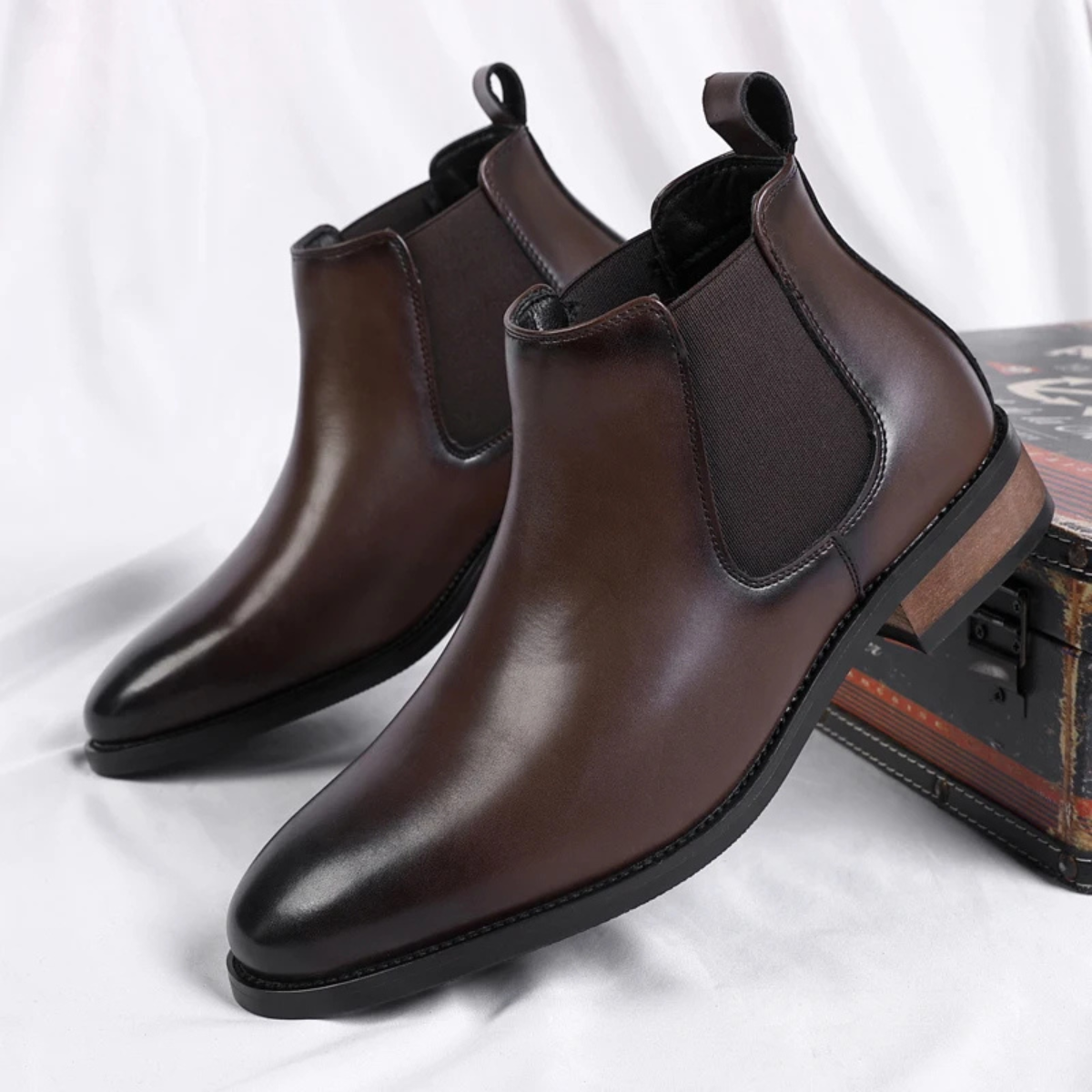 The Treviso Men’s Smart Leather Ankle Chelsea Boots