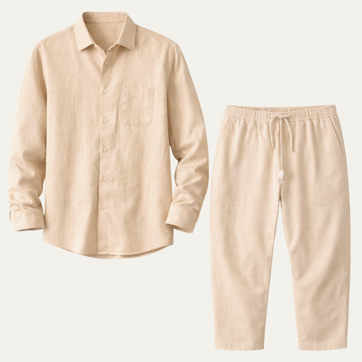 The Brookfield Men’s Casual Breathable Summer Set – Shirt &amp; Pants Set