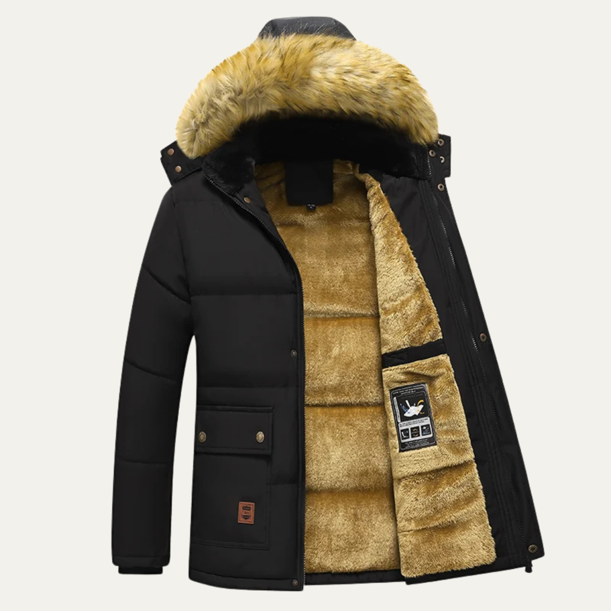 The Cremona Men’s Winter Warm Hooded Parka Jacket with Fur Collar