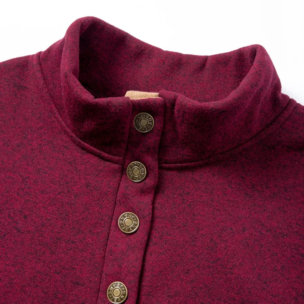 The Glenhurst Men's Stand Collar Fleece Sweater with Elbow Patches