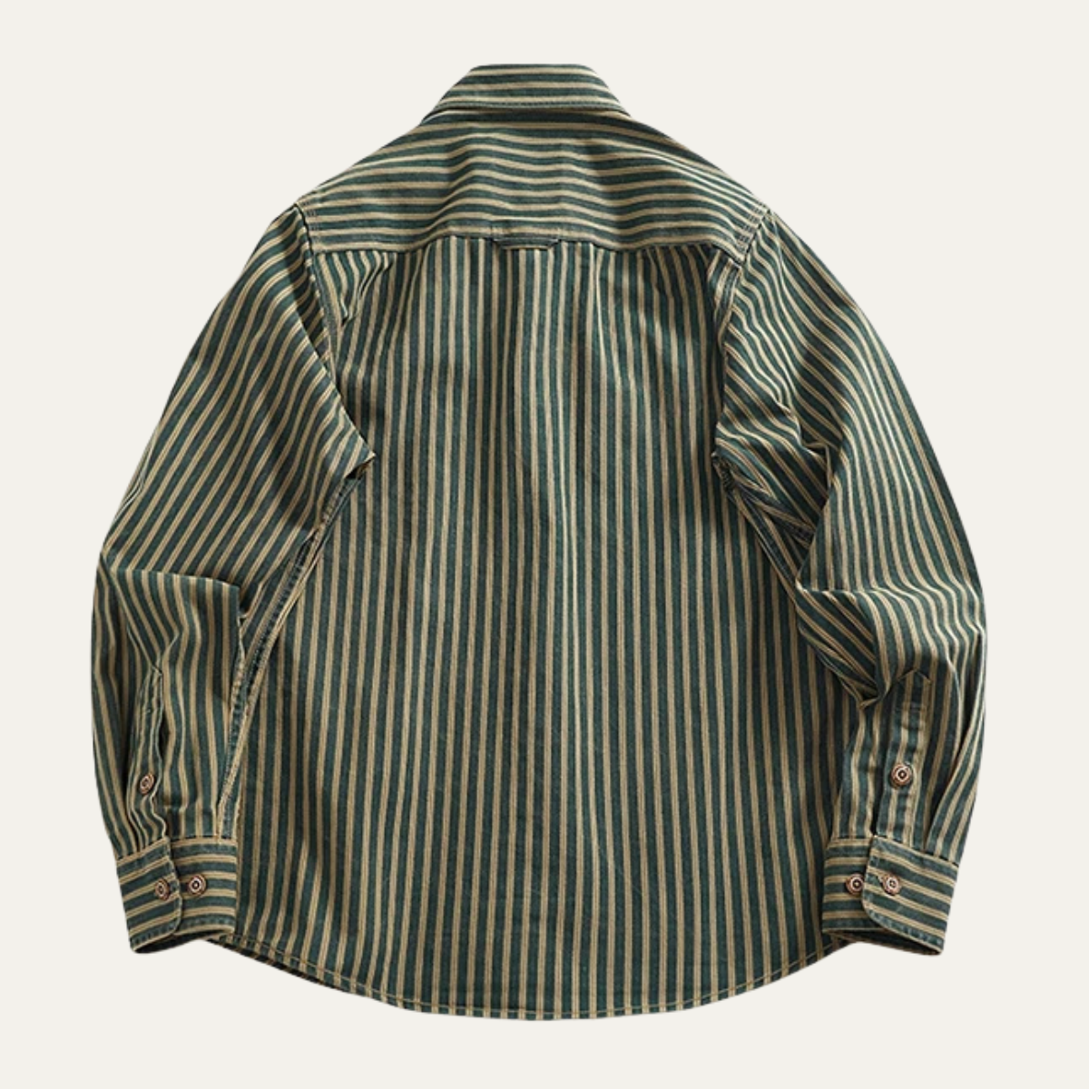 The Willowfall Men’s Nostalgic Casual Vertical Stripe Denim Shirt
