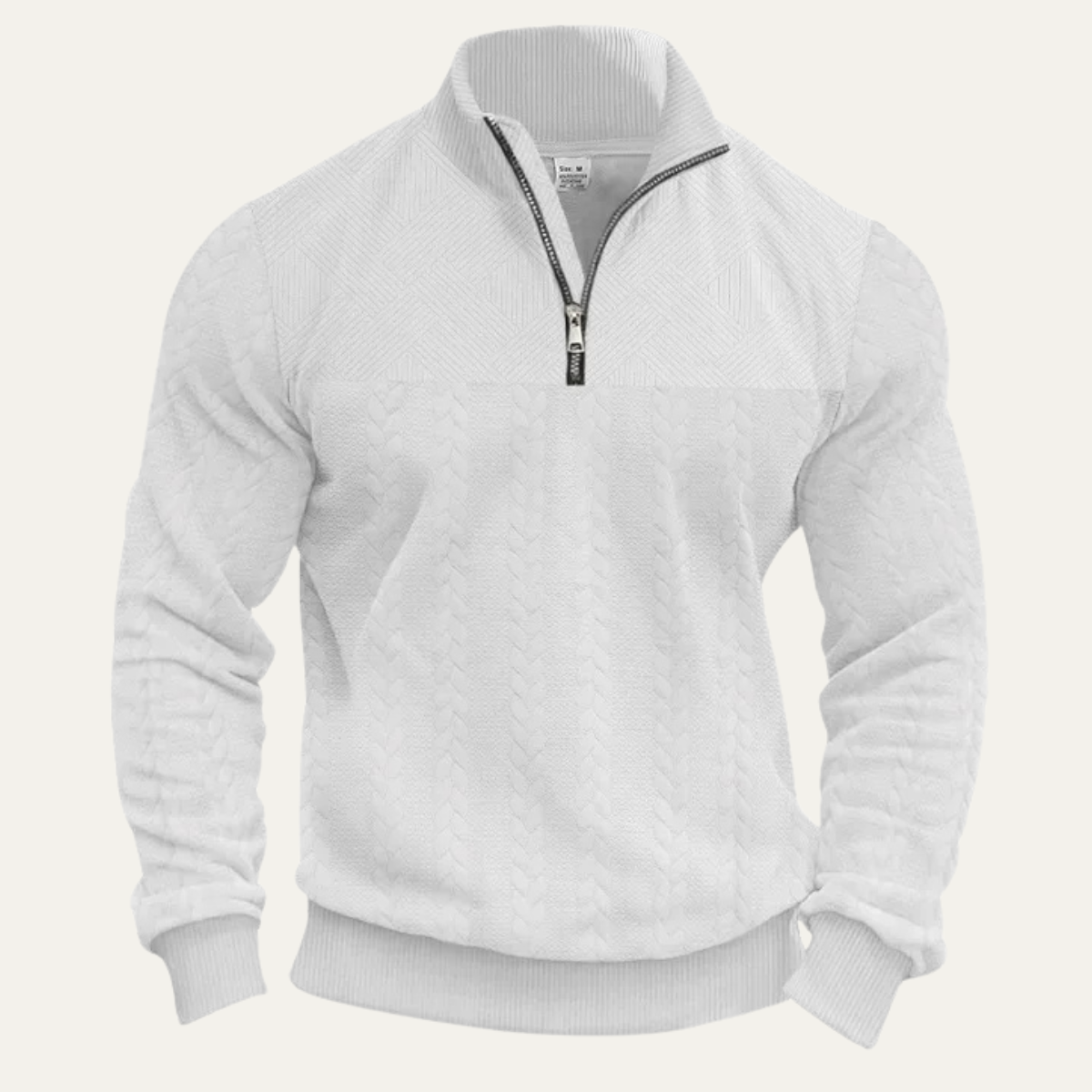 The Bellagio Men's Casual Stand Up Collar Knitted Jacquard Sweater