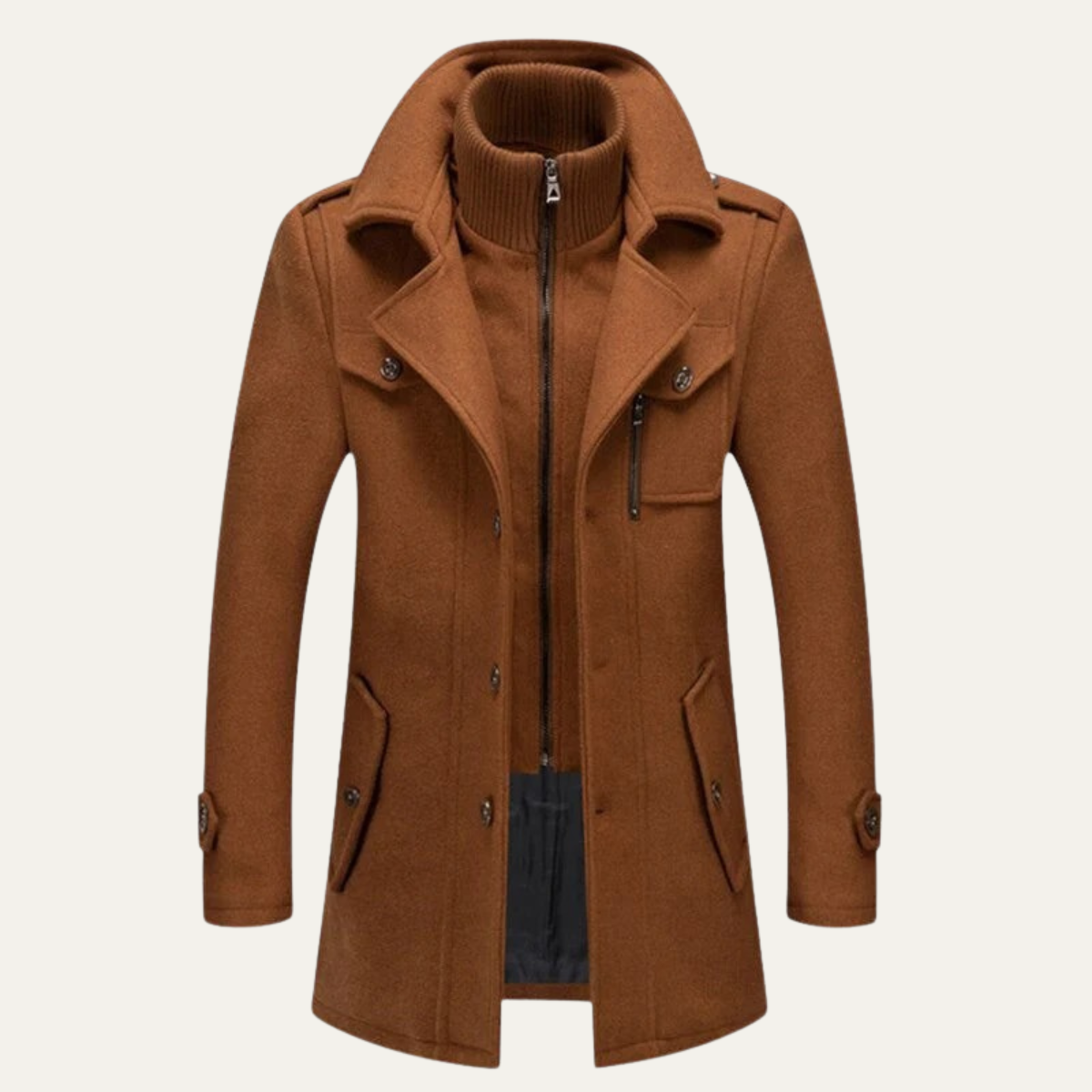 The Amersham Men's Smart Winter Trench Coat with Stand Collar