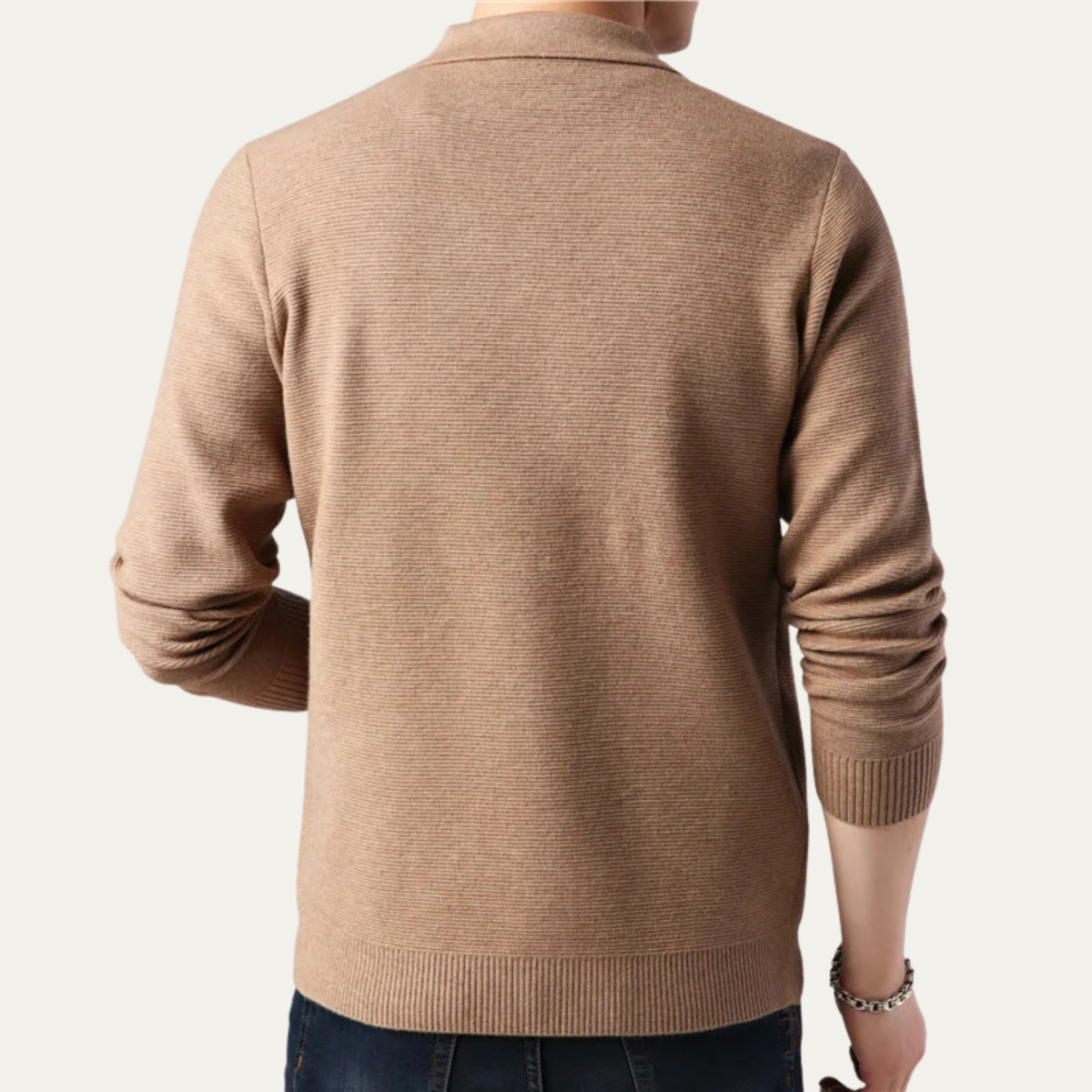 The Skye Men’s Knit Button Front Cardigan with Turn Down Collar