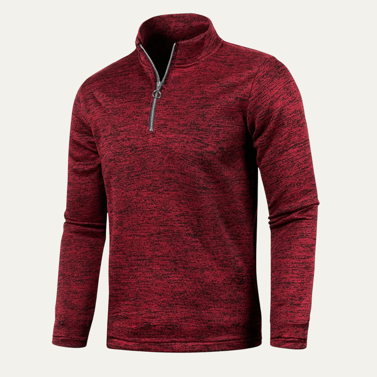The Fuerteventura Solid Color Turtleneck Zip Up Winter Thick Pullover