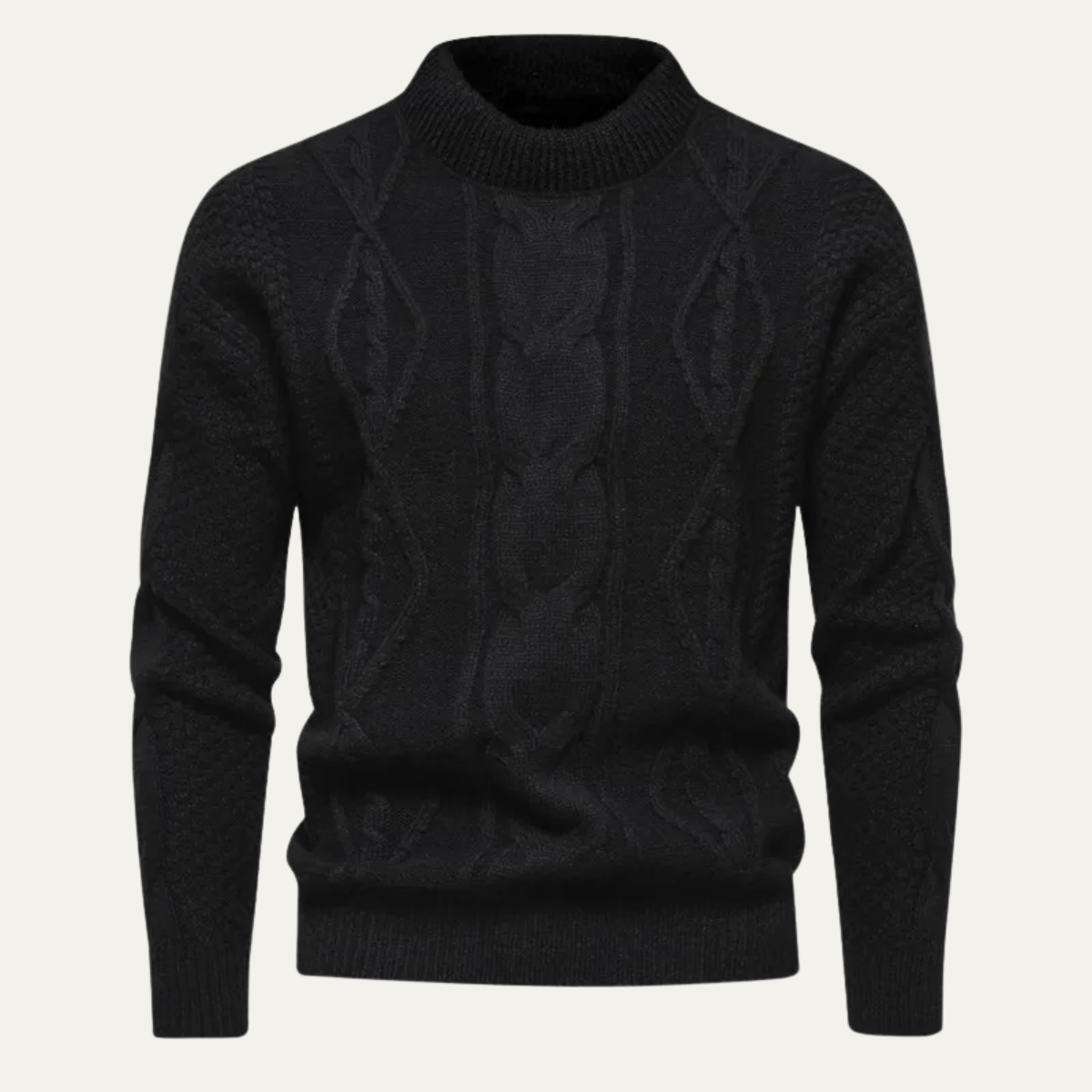 The Windwood Men’s Cable Winter Casual Round Neck Knit Sweater