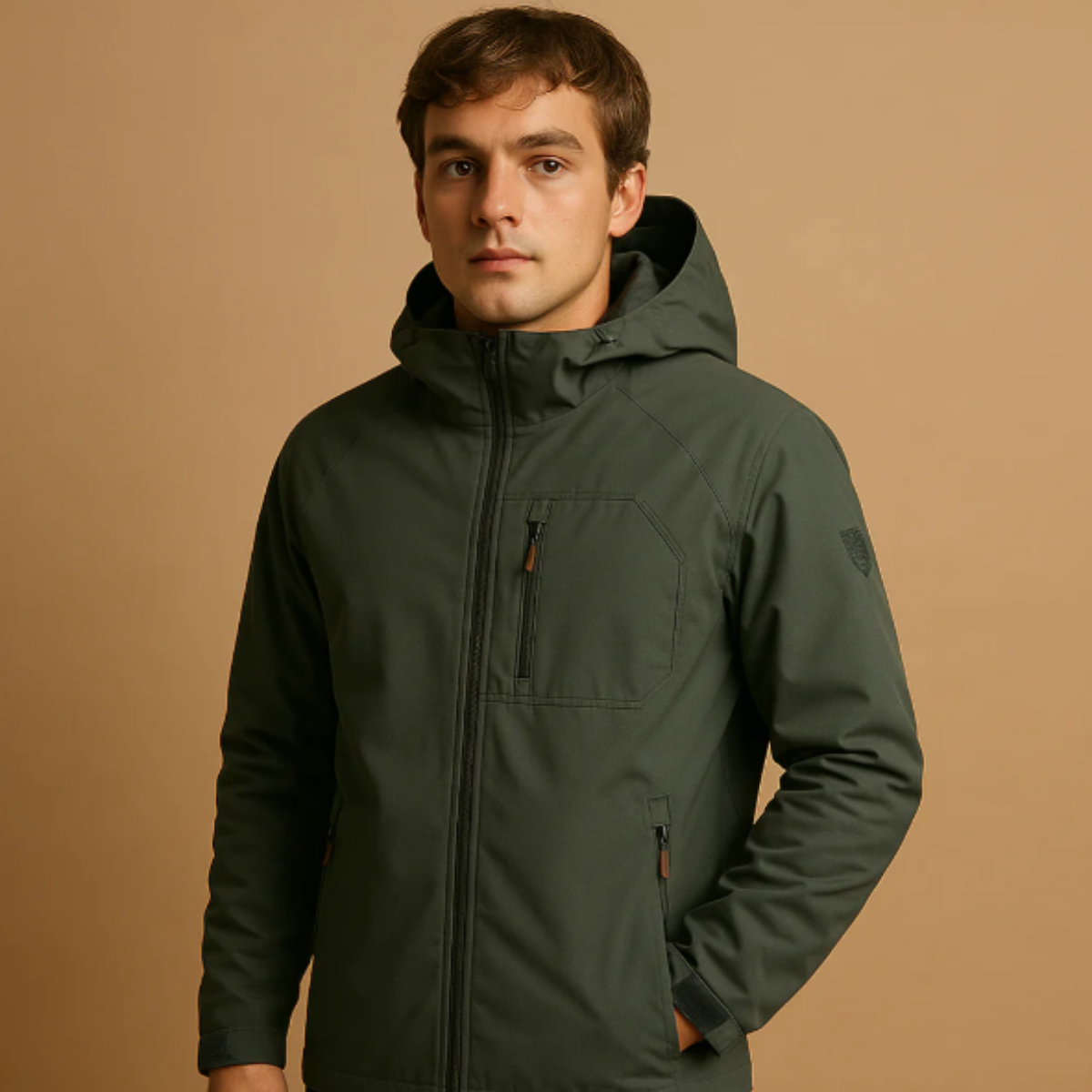 Men's Lightweight Waterproof Hooded Windbreaker Black