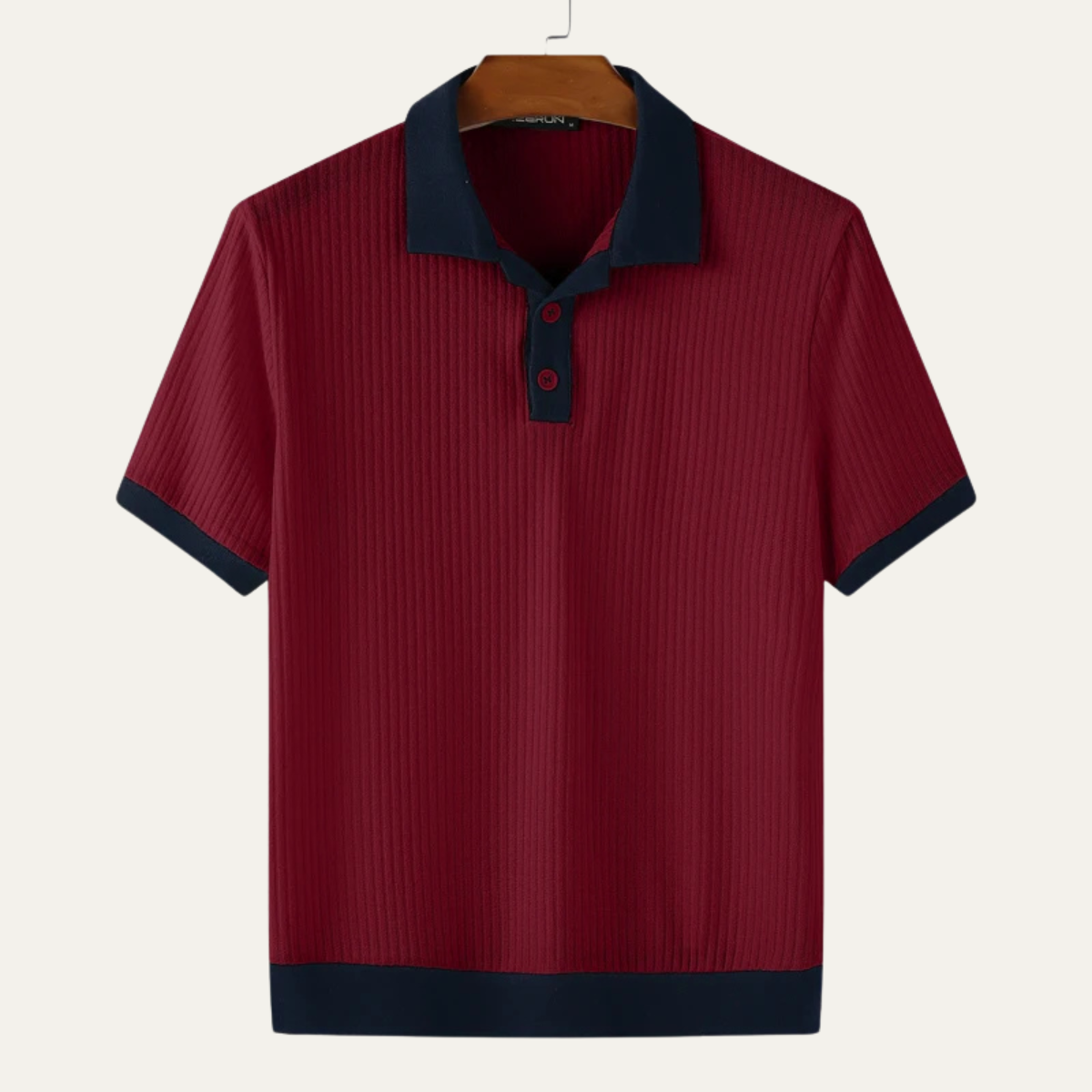 The Monferrato Men’s Patchwork Knit Polo T Shirt