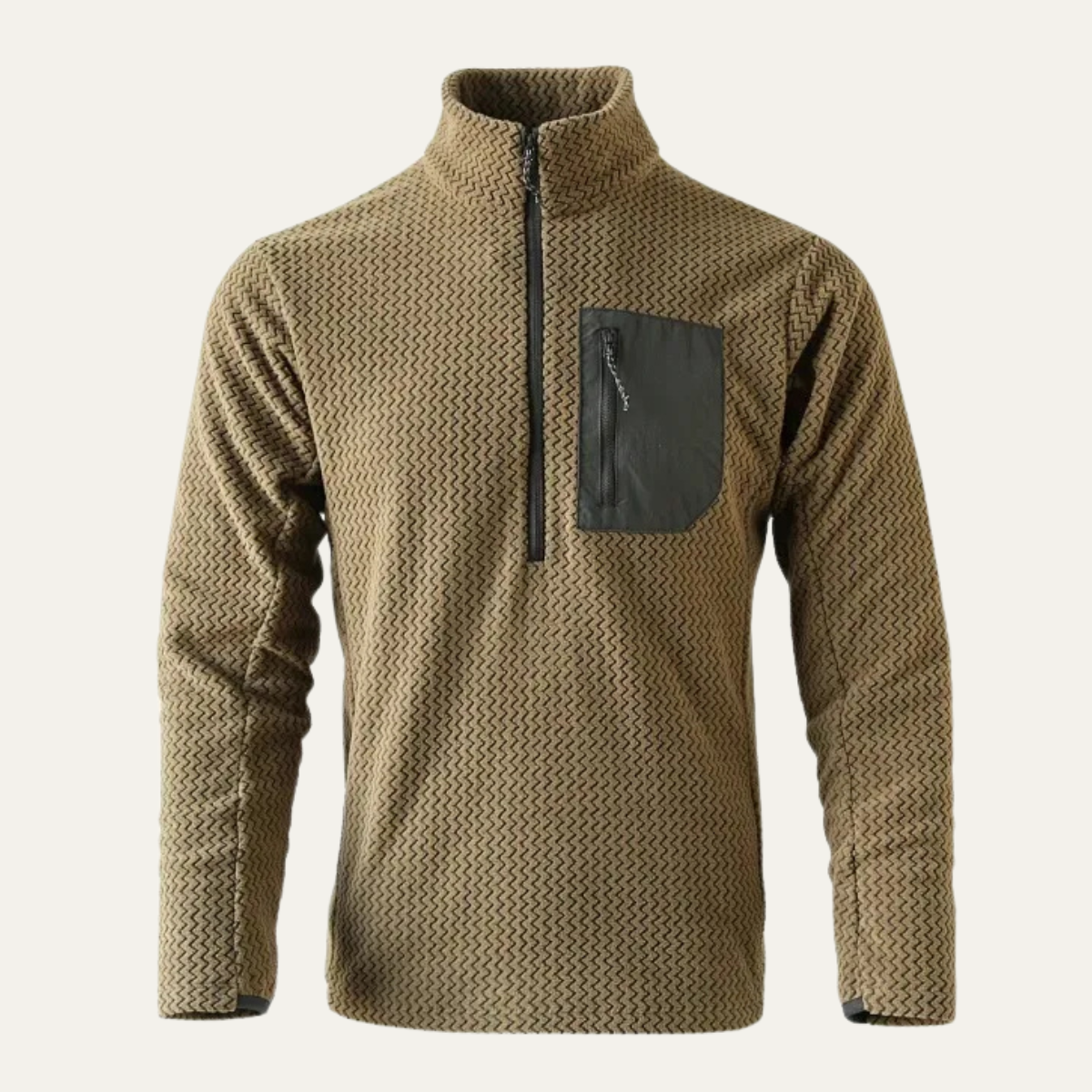 The Bellano Men’s Half Zip Fleece Sweater with Chest Pocket