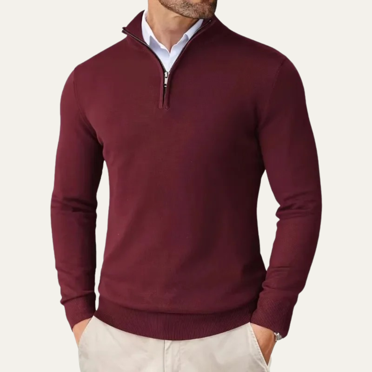 The Pescara Men’s  Smart Casual  Quarter Zip Sweater
