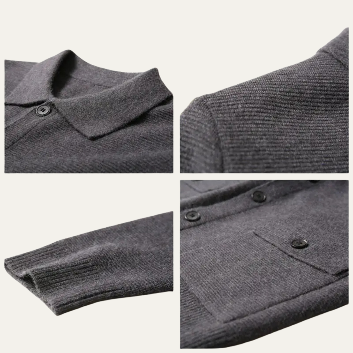 The Skye Men’s Knit Button Front Cardigan with Turn Down Collar