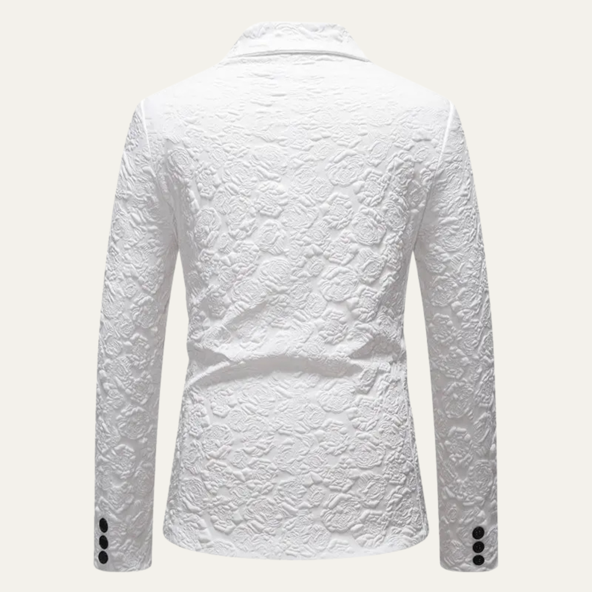 The Ashenford Men’s Slim Fit Rose Pattern Business Blazer – White