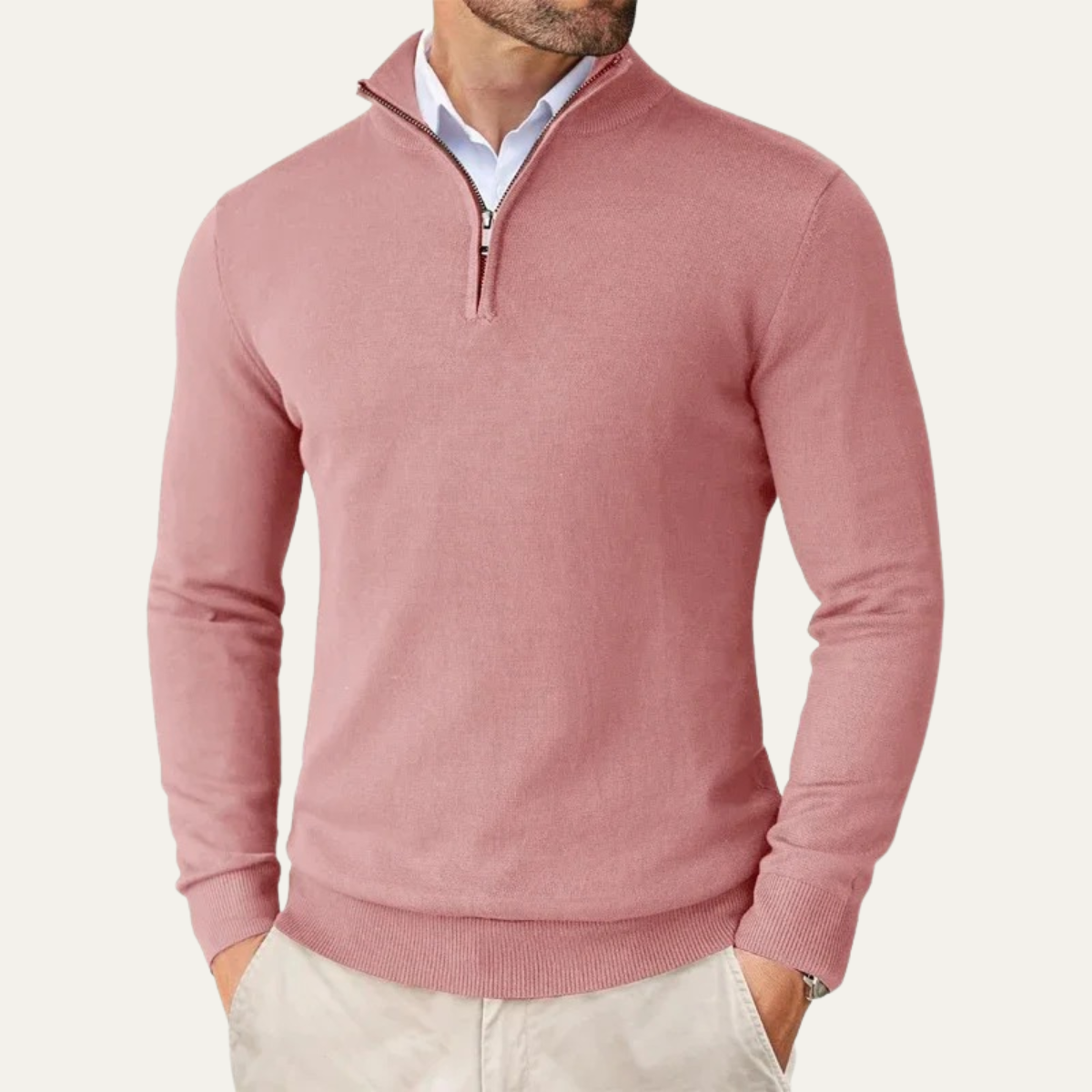 The Pescara Men’s  Smart Casual  Quarter Zip Sweater