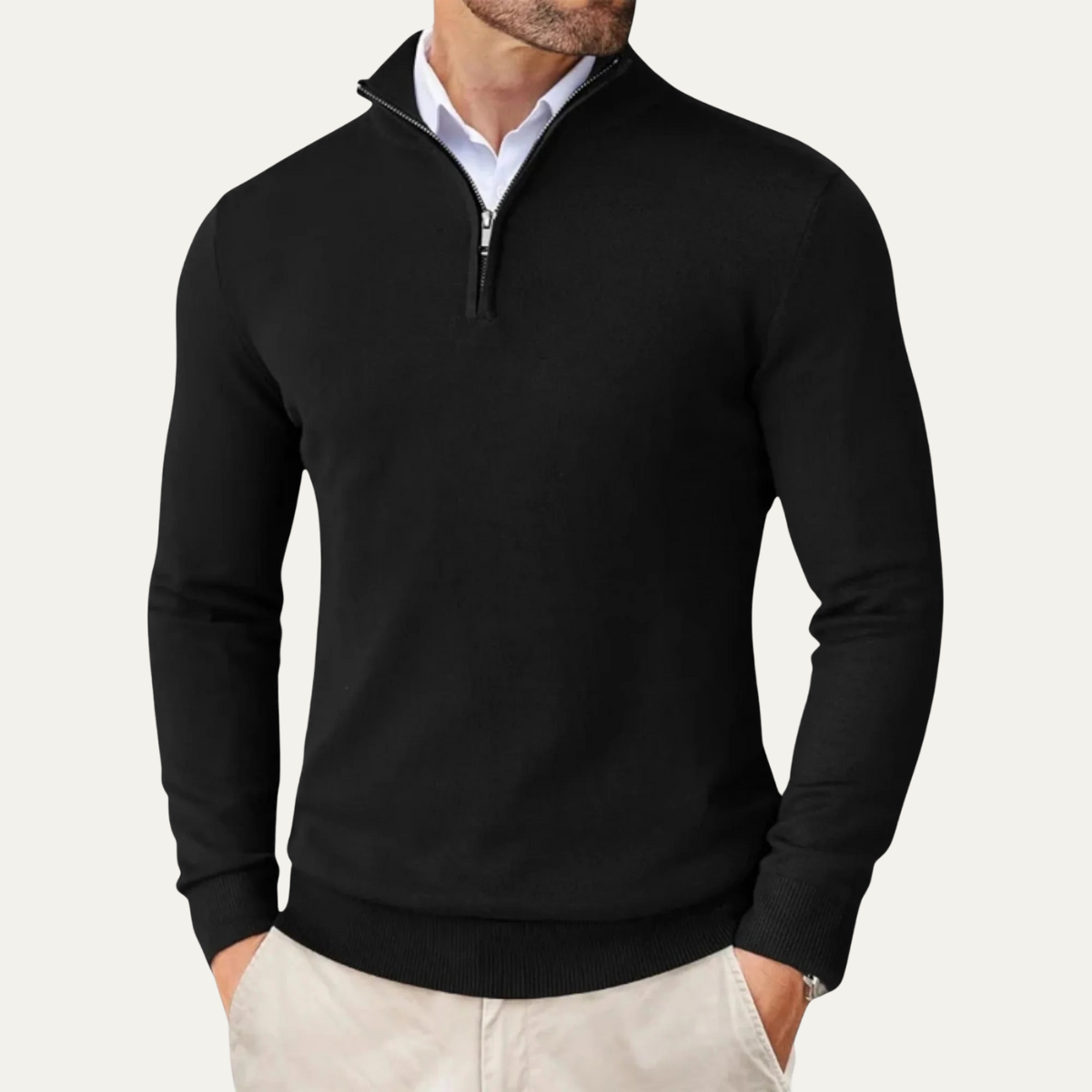 The Pescara Men’s  Smart Casual  Quarter Zip Sweater