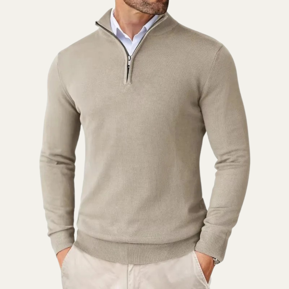 The Pescara Men’s  Smart Casual  Quarter Zip Sweater