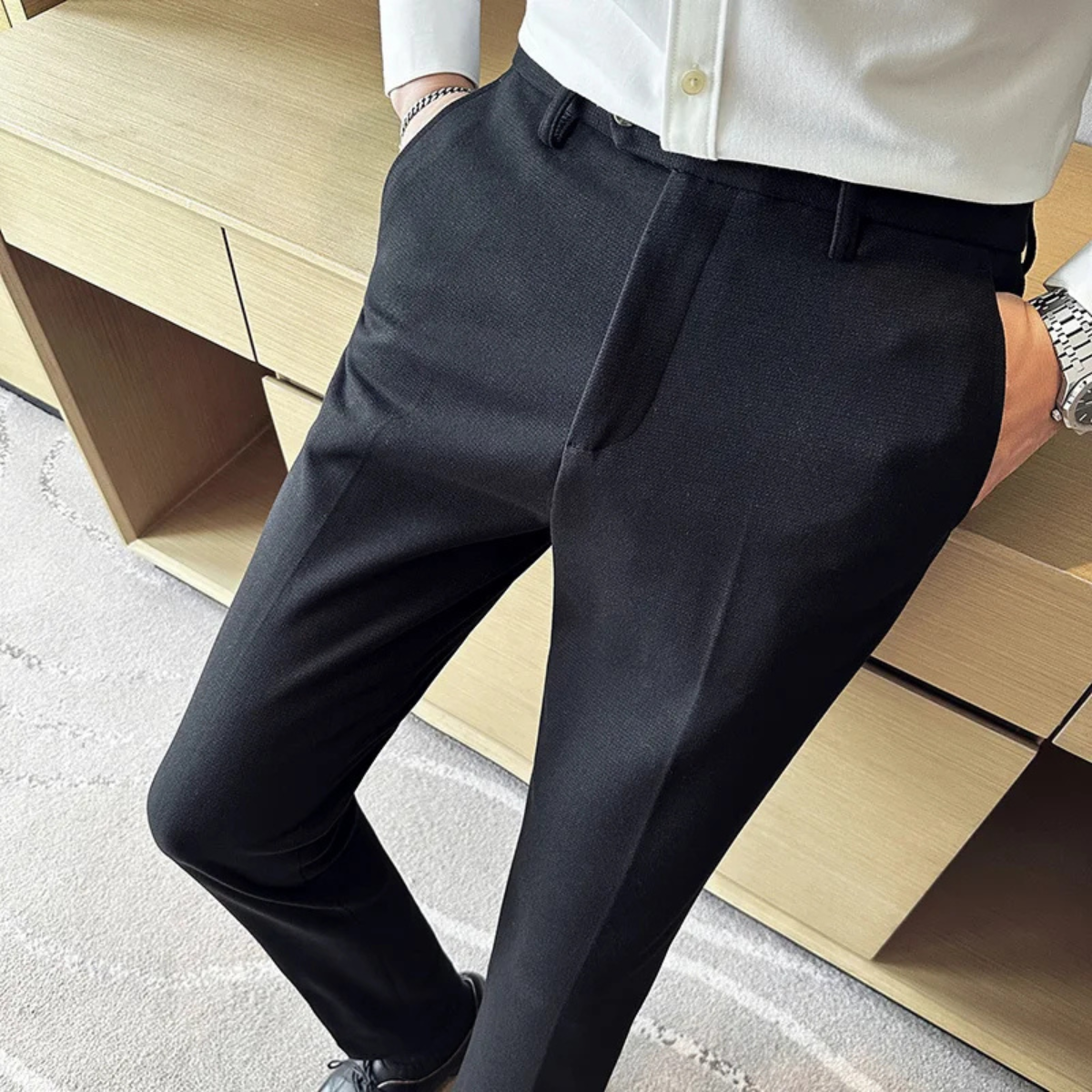 The Moltrasio Men’s Casual Office Wool Blend Business Pants