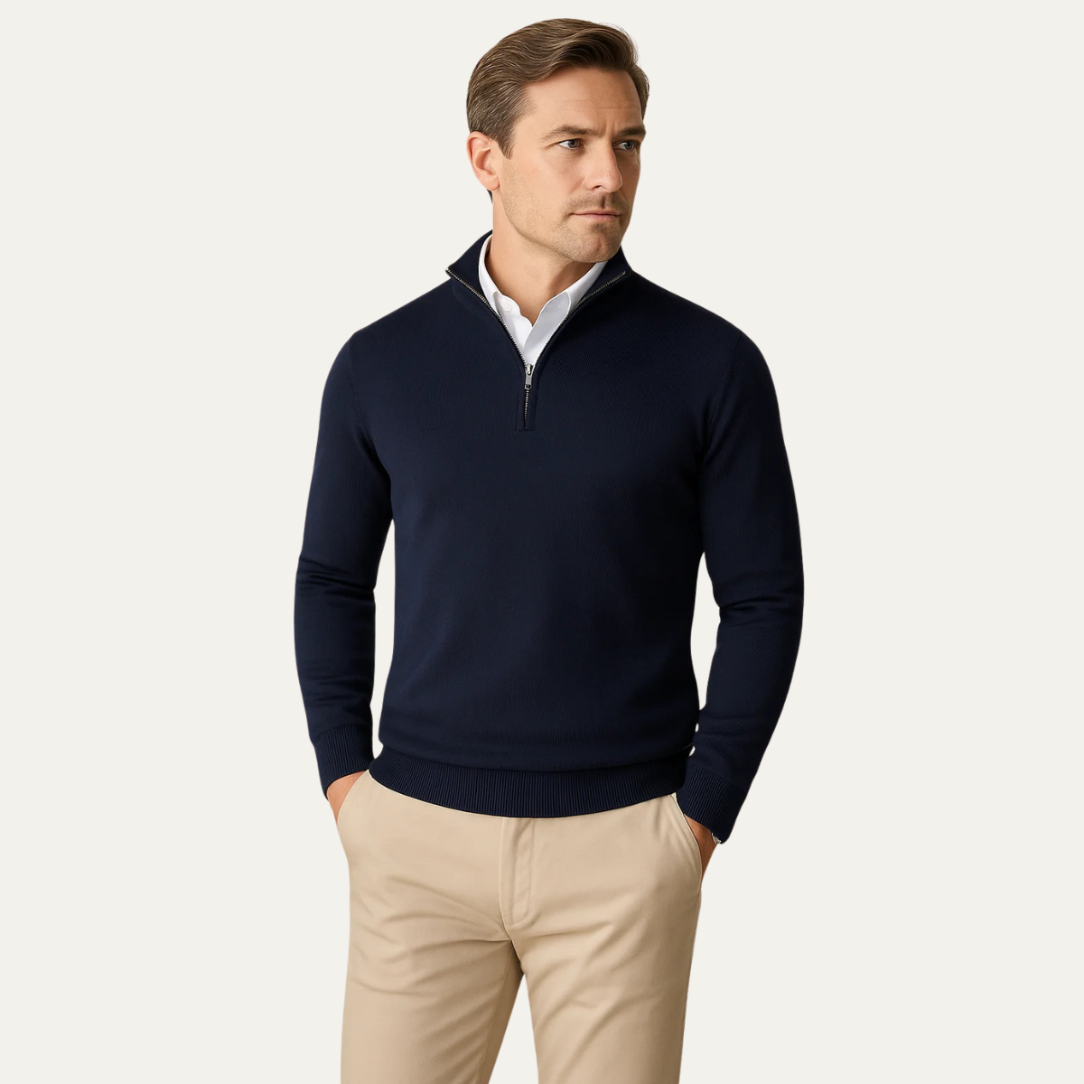 The Pescara Men’s  Smart Casual  Quarter Zip Sweater
